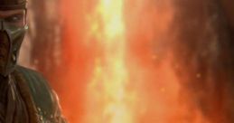 Mortal Kombat Announcer in an explosive scene, showcasing intense battle-themed visuals and iconic character design.