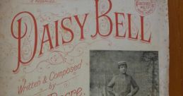 Cover of "Daisy Bell," written by Harry Dacre, featuring vintage design and Miss Katie Lawrence's name prominently displayed.