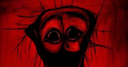 Eerie depiction of "The Boiled One" with a haunting face against a dramatic red backdrop, evoking fear and intrigue.