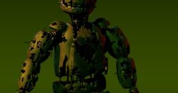 Springtrap from Five Nights at Freddy's 3, showcasing detailed decay and haunting features in a dark atmosphere.