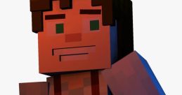 Jesse from Minecraft: Story Mode poses confidently with a pickaxe, showcasing his adventurous spirit and pixelated style.
