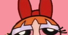 Blossom from The Powerpuff Girls, characterized by her pink background, red bow, and confident expression, embodies leadership.