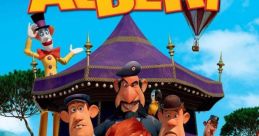 Colorful characters from the animated film "Albert" gather at a circus, showcasing friendship and adventure in a whimsical setting.