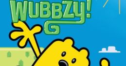 Wubbzy joyfully jumps in a colorful scene, surrounded by friends in the whimsical world of Wow! Wow! Wubbzy!