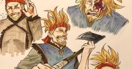 Blackbeard-Kurohige-Thorkell-Wamuu-Shunsui(From One Piece,Bleach,VinlandSaga,JOJO)