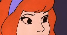 Daphne Blake with vibrant red hair and a stylish green scarf, showcasing her iconic fashion and curious personality.