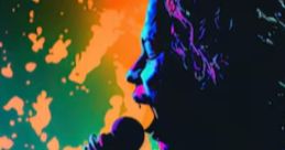 Vibrant silhouette of a performer singing against a colorful splatter backdrop, highlighting creativity in experimental music.