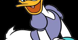 Daisy Duck, the stylish Disney character voiced by Tress MacNeille, poses playfully in her iconic outfit.