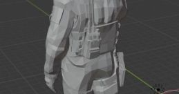 3D model of CSGO Agent SAS character in a detailed, low-poly design showing gear and posture from the back.