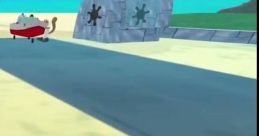 Loudward from AI Sponge calls for help in a vibrant underwater scene featuring iconic cartoon structures.