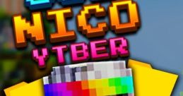 Colorful Minecraft character promoting Notnico's YouTube channel with vibrant graphics and a playful design.