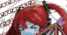 Red-haired character with geometric Sigilkore symbol backdrop, showcasing fantasy art and mystical themes.