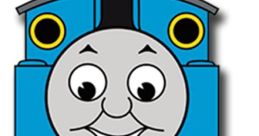 Cheerful illustration of Thomas the Tank Engine, the beloved blue locomotive known for adventures on the Island of Sodor.