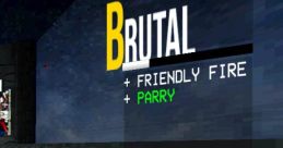 Display showing "CHEATS ENABLED," featuring Ultrakill's "BRUTAL" mode, including options for "FRIENDLY FIRE" and "PARRY.