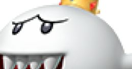 King Boo from Mario Kart Wii, showcasing his iconic crown and mischievous expression with a playful tongue out.