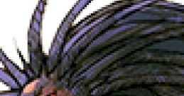 Blackheart from Marvel vs. Capcom 2, featuring distinct purple hair and orange eyes, in a dynamic art style.