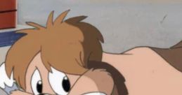 Runt from Animaniacs, voiced by Frank Welker, features a charming, goofy expression in a colorful cartoon setting.