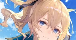 Jean Gunnhildr smiling confidently in her elegant outfit against a bright sky with decorative banners.