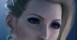 Scarlet from FF7 Remake, featuring her signature glamorous style and striking emerald earrings.
