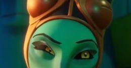 N. Tropy Female from Crash 4, showcasing her distinctive green skin and confident expression in a vibrant gaming environment.