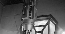 Production scene showcasing a crew member on a ladder with a sci-fi prop from the Star Trek Effects Library.