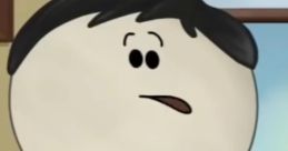 Character from Aumsum Voice with a surprised expression, seated in a casual setting, wearing a tie and shirt.