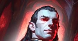 Strahd von Zarovich, the infamous vampire lord, exuding power in a dark castle with red glow and regal attire.