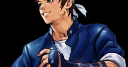 Shingo Yabuki from The King of Fighters, dressed in blue, ready for a fight in KOF video games across platforms.
