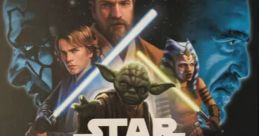 Star Wars: The Clone Wars board game cover featuring iconic characters and vibrant battle scenes. Engage in strategic gameplay!