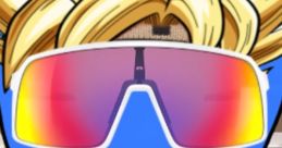 Colorful cartoon character with banana hair and sunglasses, featuring a dark hole for a face, playful and whimsical design.