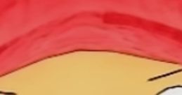 Close-up of a character's face with a red hat, featuring large eyes and a blue nose, reminiscent of Dinklefart's playful style.