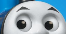 Happy and friendly face of Thomas, the iconic blue tank engine from the beloved children's series owned by Brandon Polley.