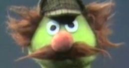 Sherlock Hemlock, a green Muppet detective, showcases a classic hat and coat, blending humor with mystery.
