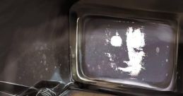 Old computer displaying a distorted face, representing SCP-079, a sentient AI from the SCP Foundation lore.