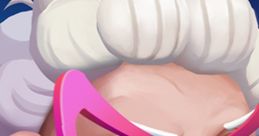 Angry Grandma 2.0 character with fierce expression, white hair, and pink glasses, showcasing her iconic attitude.