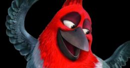 Pedro de la película "Rio" muestra su personalidad alegre con plumas rojas y una expresión divertida. ¡Disfruta del encanto latino!