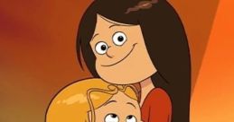 Sisters in a warm embrace, showcasing the playful bond in "Les Sisters" (2017), against a backdrop of gold coins.