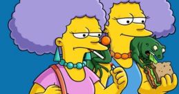 Patty And Selma (The Simpsons Hit & Run Game) The two share an interest in cigarettes, smoking and episodes of "MacGuyver" to