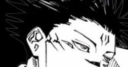 Ryomen Sukuna in a contemplative pose, showcasing his distinctive spiky hair and intricate facial markings.