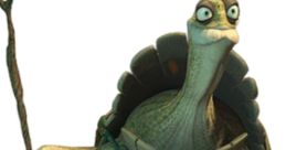 Maestro Oogway de Kung Fu Panda, sabio maestro tortuga con bastón, conocido por su voz en español latino.