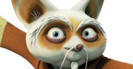 Maestro Shifu, personaje de Kung Fu Panda, en pose de combate, mostrando sabiduría y habilidad en artes marciales.