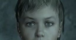 Close-up of Bryan Wilks from Fallout 3, features a young girl with short hair and a solemn expression.