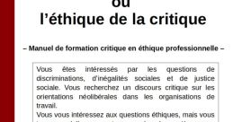 Calibre, Vélocité Et Éthique Professionnelle, Mon Credo