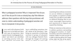Narration with an Emphasis on Pedagogical Material