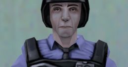 Barney from Half-Life 1 in tactical gear, showcasing his serious demeanor in a detailed gaming environment.