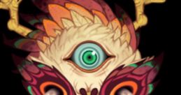 Colorful Owlesque creature with a single eye, unique wings, and multiple arms, showcasing vibrant fantasy art style.