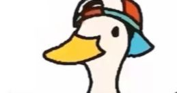 Cartoon duck wearing a colorful cap, perfect for sharing an Ohio meme. Fun and quirky expression brings laughter!