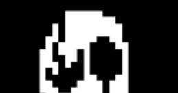 W.D. Gaster character art showcasing a pixelated skull design with a mischievous expression against a dark background.