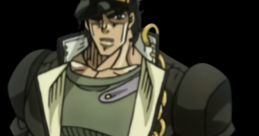 Jotaro Kujo in stylish attire, showcasing iconic character design from the English Dub of JoJo's Bizarre Adventure.