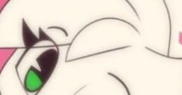 Cheerful Reggie The Rat character with green eyes, playful expression, and pink background, showcasing vibrant cartoon style.